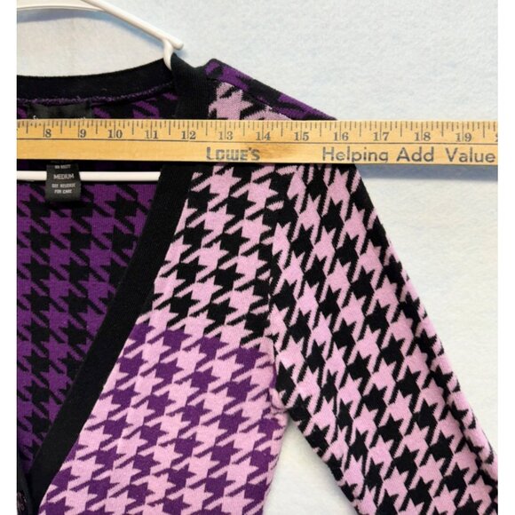 Vintage Sweater Project Purple Cardigan Sweater Classic Style Cotton Medium - Picture 4 of 8